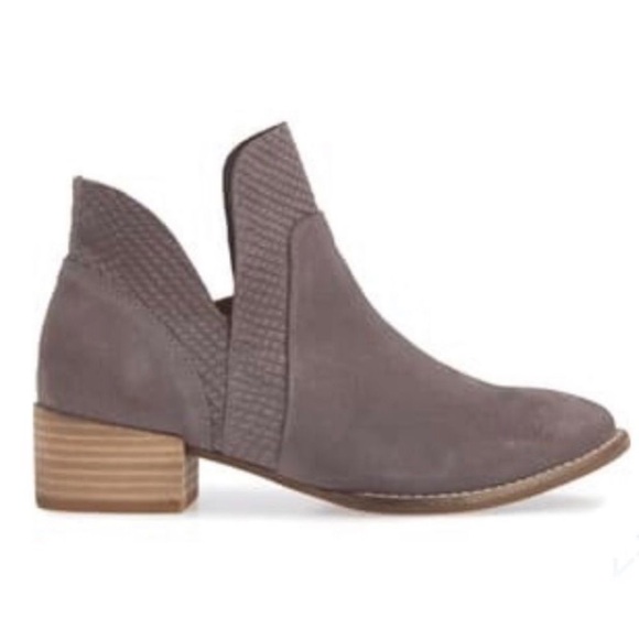 Anthropologie Seychelles Score Booties Sz 9.5 Gray Suede Leather Ankle Boots - Picture 12 of 14